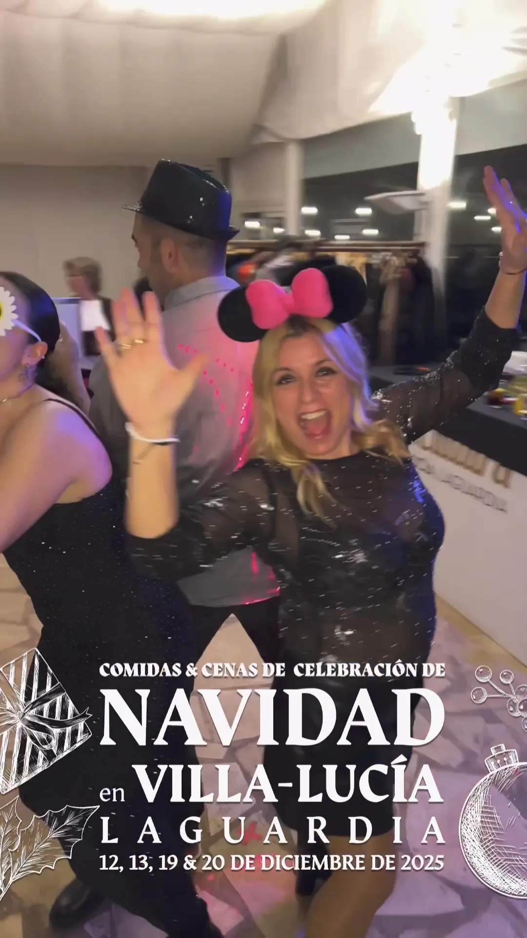 Ambiente navideño en las Cenas de Navidad de Villa-Lucía 2025