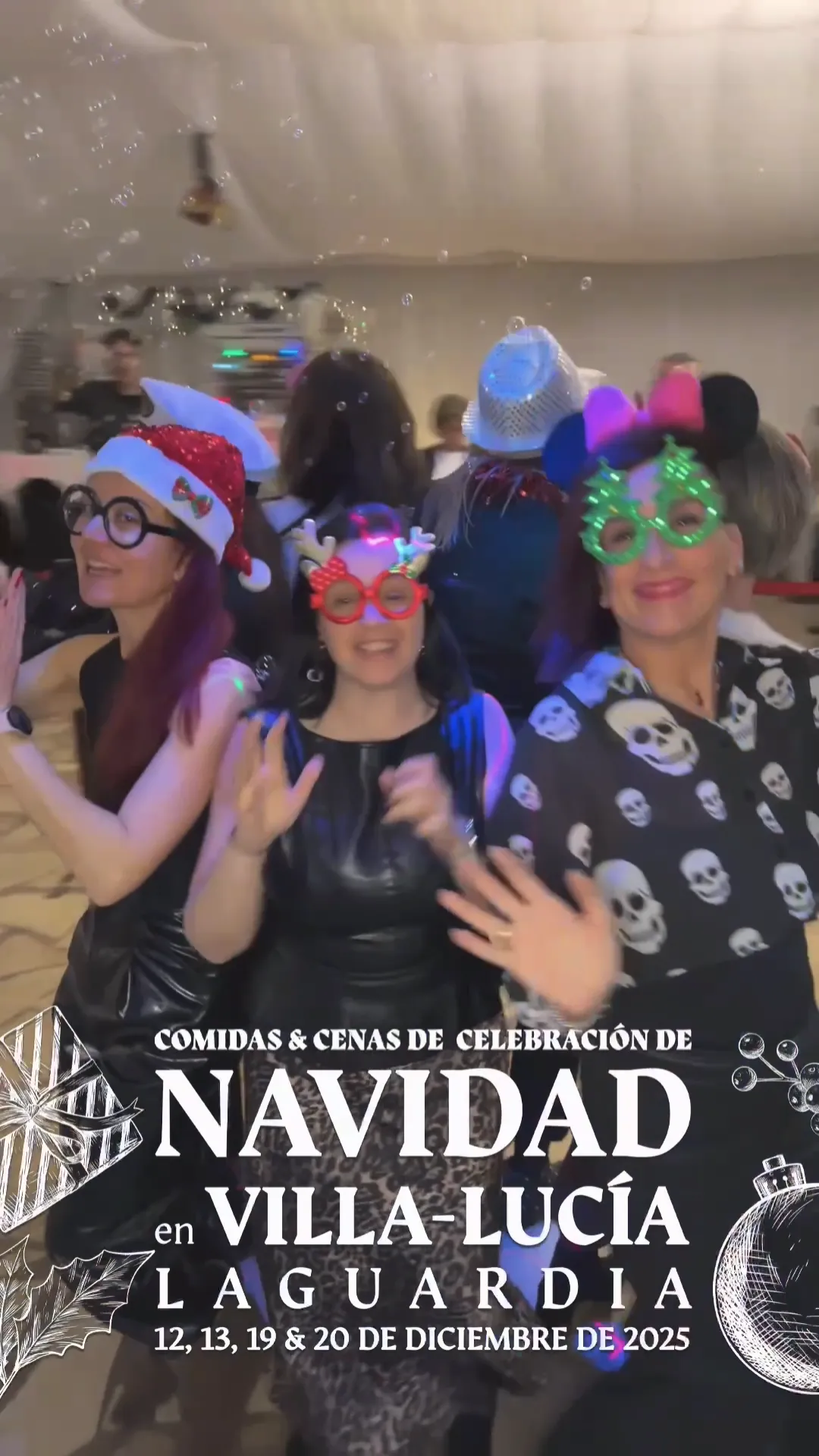 Cenas de Navidad en Villa-Lucía con ambiente festivo y música en directo